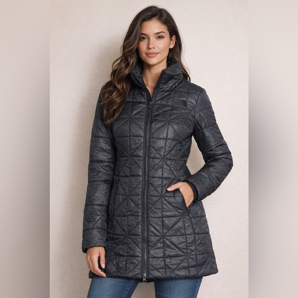 The North Face Black Quilted Long Puffer Jacket